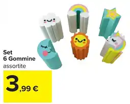 Carrefour Set 6 Gommine assortite offerta