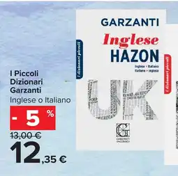 Carrefour I Piccoli Dizionari Garzanti Inglese o Italiano offerta