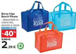 Carrefour Borsa frigo Beach Please offerta