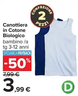 Carrefour Canottiera in Cotone Biologico offerta