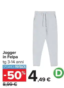 Carrefour Jogger in Felpa offerta