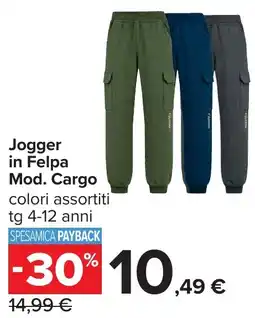 Carrefour Jogger in Felpa Mod. Cargo offerta