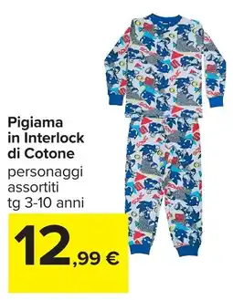 Carrefour Pigiama personaggi assortiti offerta