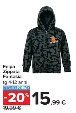 Carrefour Felpa Zippata Fantasia offerta