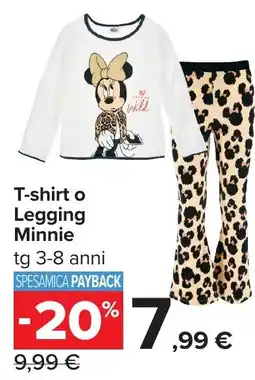 Carrefour T-shirt o Legging Minnie offerta