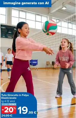 Carrefour Tuta Girocollo in Felpa Elasticizzata offerta