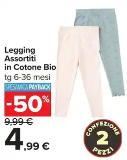 Carrefour Legging Assortiti in Cotone Bio offerta