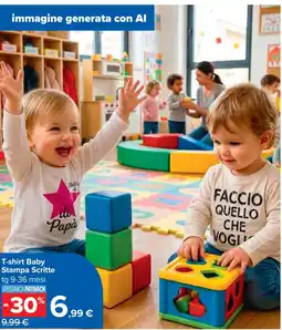 Carrefour T-shirt Baby Stampa Scritte offerta