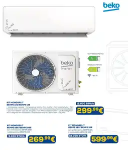 Euronics Beko kit monosplit BEHPE 125/BEHPE 126 offerta