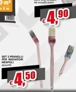 Il Gigante SET 3 PENNELLI PER RADIATORI NESPOLI offerta