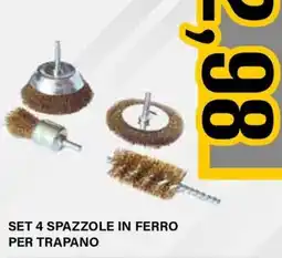 Il Gigante SET 4 SPAZZOLE IN FERRO PER TRAPANO offerta