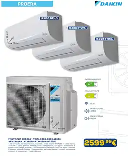 Euronics Daikin multisplit proera - trial 9000+9000+12000 3AMXF52A9 /ATXF25G+ATXF25G +ATXF35G offerta