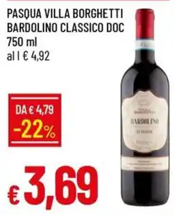 IperFamila Pasqua Villa Borghetti Bardolino Classico DOC offerta