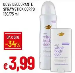 IperFamila Dove deodorante whole body deo offerta