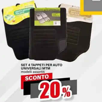 Set 4 tappeti per auto universali mtm