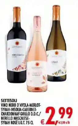 Deco Iperstore Settesoli vino nero d'avola, merlot, syrah offerta