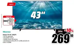 MediaWorld Hisense Smart TV 43" 43Q75 offerta
