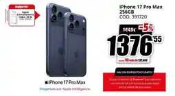MediaWorld iPhone 17 Pro Max 256 GB offerta