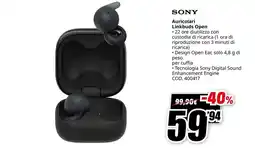MediaWorld SONY Auricolari Linkbuds Open offerta