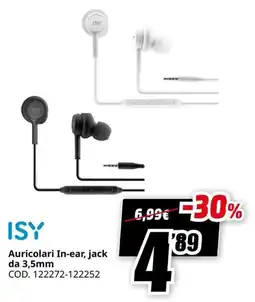 MediaWorld ISY Auricolari In-ear offerta