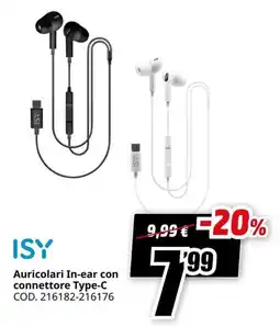 MediaWorld ISY Auricolari In-ear con connettore Type-C offerta