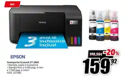 MediaWorld EPSON Stampante Ecotank ET-2865 offerta