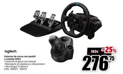 MediaWorld logitech Volante da corsa con pedali e cambio G923 offerta