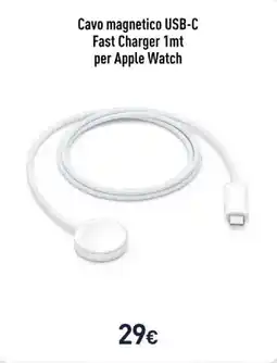 Unieuro Cavo magnetico USB-C Fast Charger 1mt per Apple Watch offerta