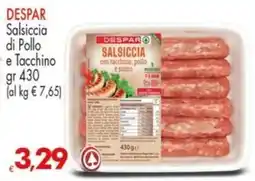 Despar DES PAR Salsiccia con tacchino, pollo e salino offerta