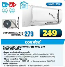 Gaer Climatizzatore Mono Split 9.000 BTU Serie CFCFW09A Comfee offerta