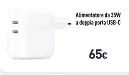 Unieuro Alimentatore da 35W a doppia porta USB-C offerta