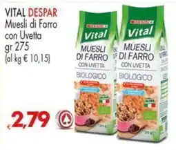Despar Vital Muesli di Farro con Uvetta offerta