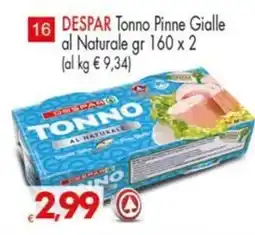 Despar DESPAR Tonno Pinne Gialle al Naturale offerta