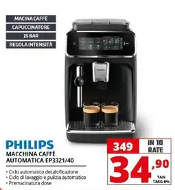 Comet Philips macchina caffè automatica EP3321/40 offerta