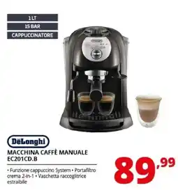Comet DeLonghi MACCHINA CAFFÈ MANUALE EC201CD.B offerta