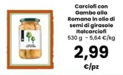 Interspar Carciofi con Gambo alla Romana in olio di semi di girasole Italcarciofi offerta