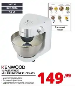 Comet KENWOOD IMPASTATRICE MULTIFUNZIONE KHC29.A0SI offerta