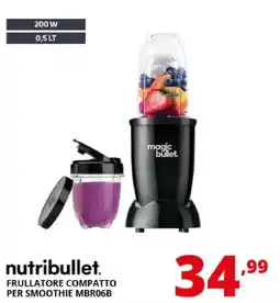 Comet nutribullet. FRULLATORE COMPATTO PER SMOOTHIE MBR06B offerta
