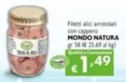 Maxi Supermercati Filetti alio arrotolati con capper MONDO NATURA offerta