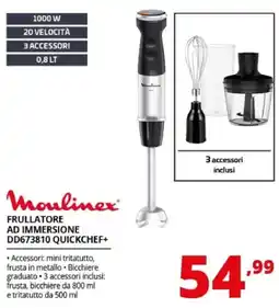 Comet Moulinex FRULLATORE AD IMMERSIONE DD673810 QUICKCHEF+ offerta