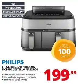 Comet PHILIPS FRIGGITRICE AD ARIA CON DOPPIO CESTELLO offerta