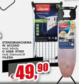 Il Gigante STENDIBIANCHERIA IN ACCIAIO O ASSE STIRO VILEDA offerta