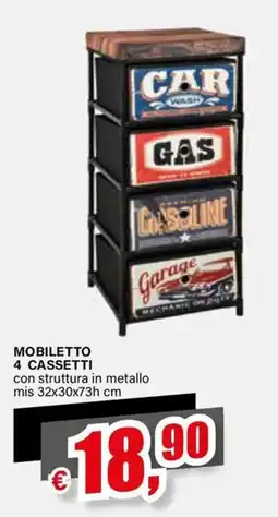 Il Gigante MOBILETTO 4 CASSETTI offerta