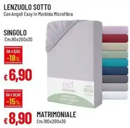 IperFamila LENZUOLO SOTTO Con Angoli Easy In Morbida Microfibra offerta
