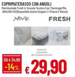 IperFamila Coprimaterasso con angoli Novia Fresh offerta