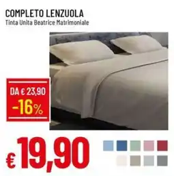 IperFamila Completo lenzuola Tinta Unita Beatrice Matrimoniale offerta