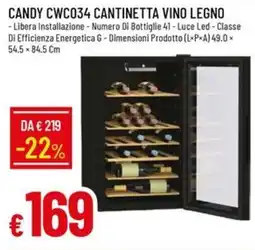 IperFamila CANDY CWC034 CANTINETTA VINO LEGNO offerta