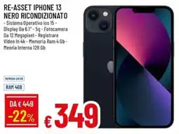 IperFamila RE-ASSET IPHONE 13 NERO RICONDIZIONATO offerta