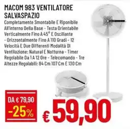 IperFamila MACOM 983 VENTILATORE SALVASPazio offerta
