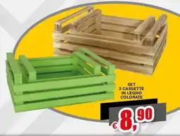 Il Gigante SET 2 CASSETTE IN LEGNO COLORATE offerta